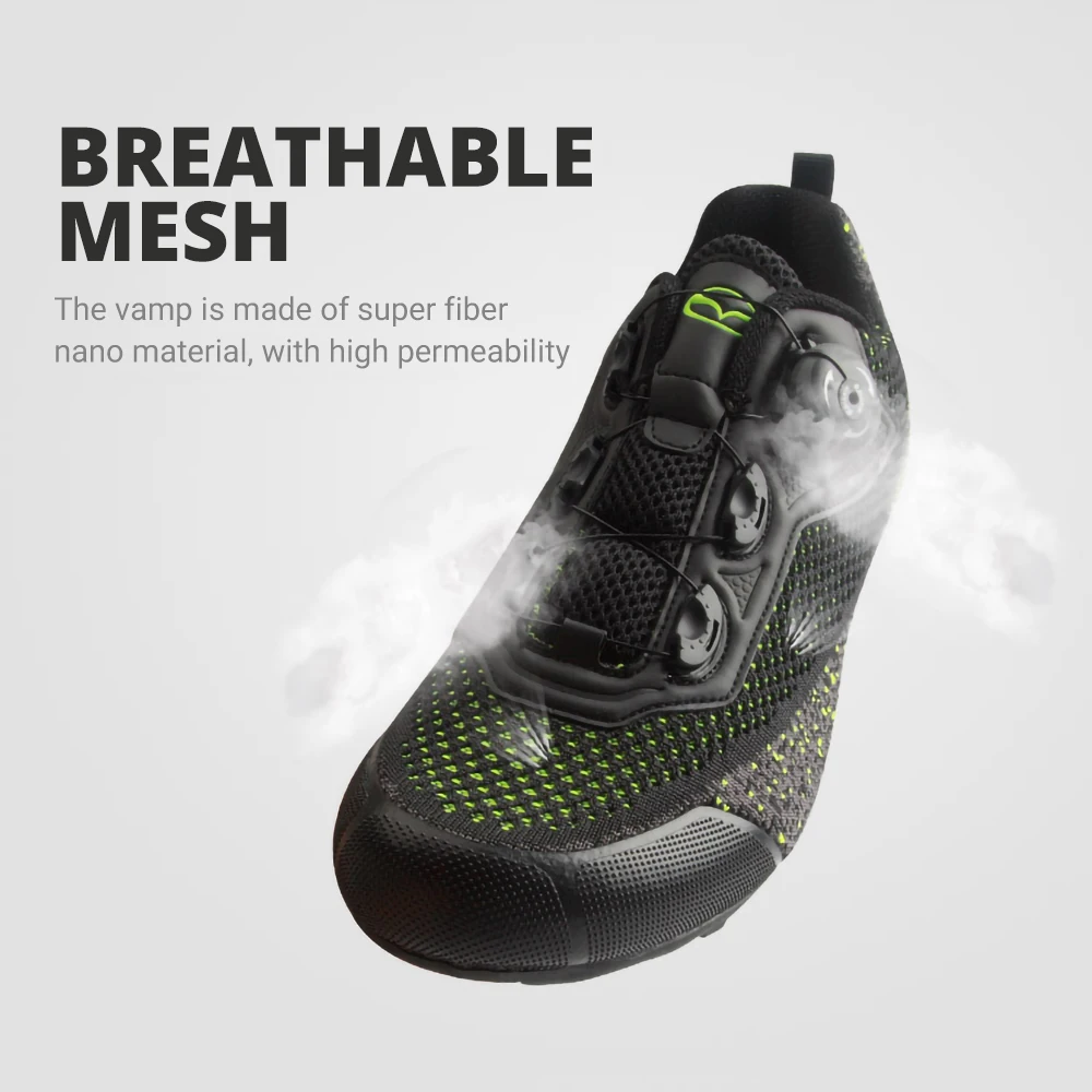 Exclusive! Tiebao Men Knit Upper Breathable Road Bike Shoes Non-lock Rubber Soles Triathlon MTB Shoes Cycling Shoes Unisex