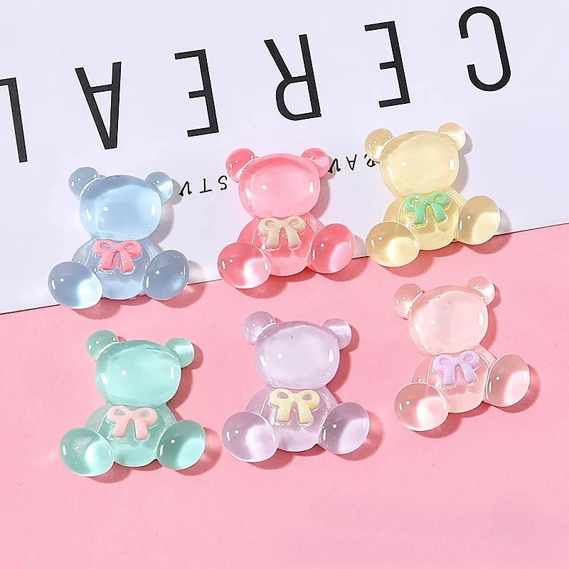 6pcs Cute transparent bears Fridge Magnet Photo Wall message board decoration personality style Magnetic Home Decor