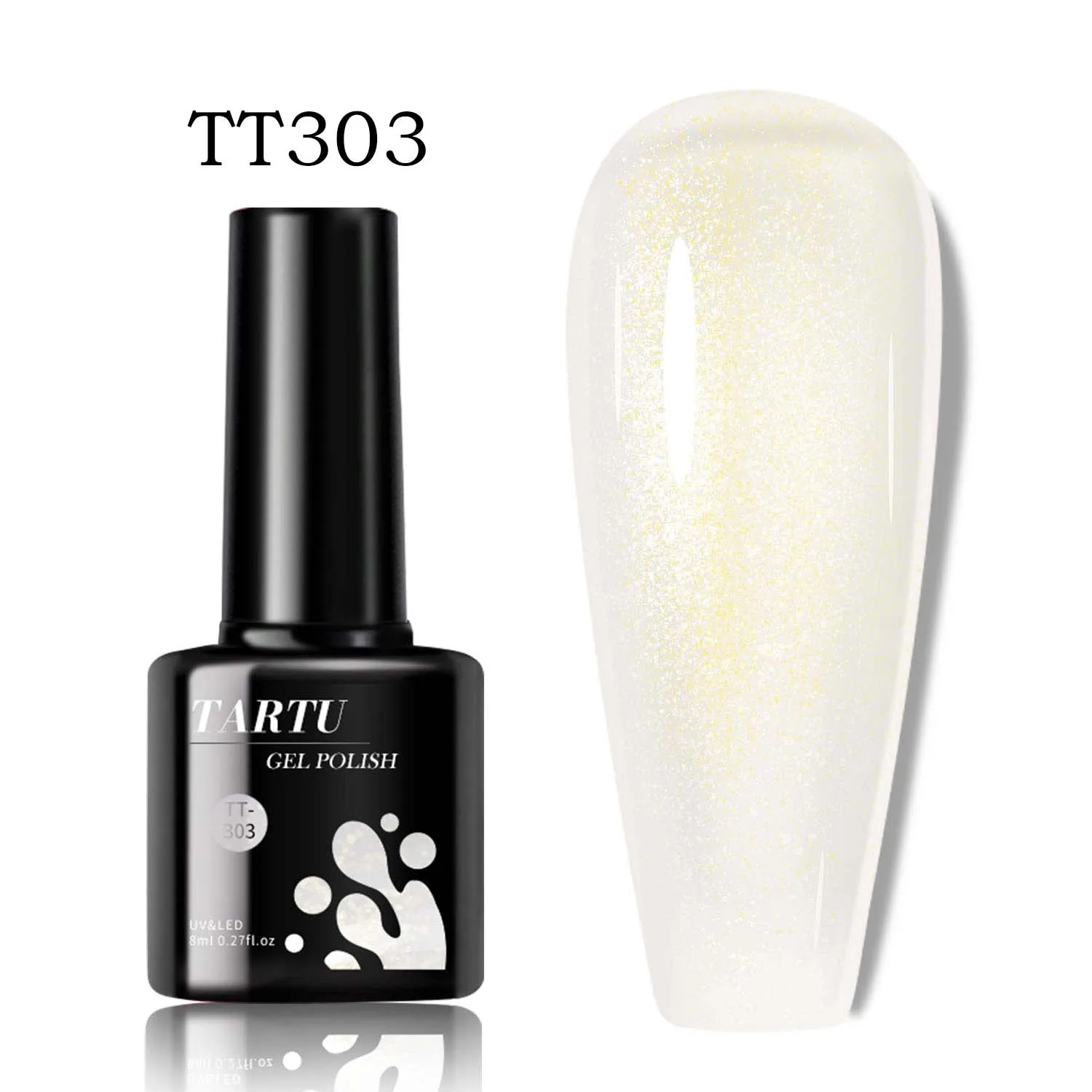 8ml branco ouro glitter lantejoulas holográfica glitter gel unha polonês removível led/uv brilho de longa duração casa salão de beleza