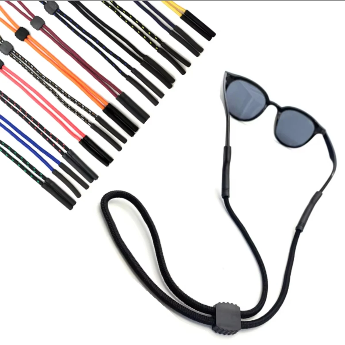 Rutschfestes Sonnenbrillenband Unisex Outdoor-Sportbrillenkordel Damen Herren Brillenkordel Elastisches Polyester-Nackenband PS06