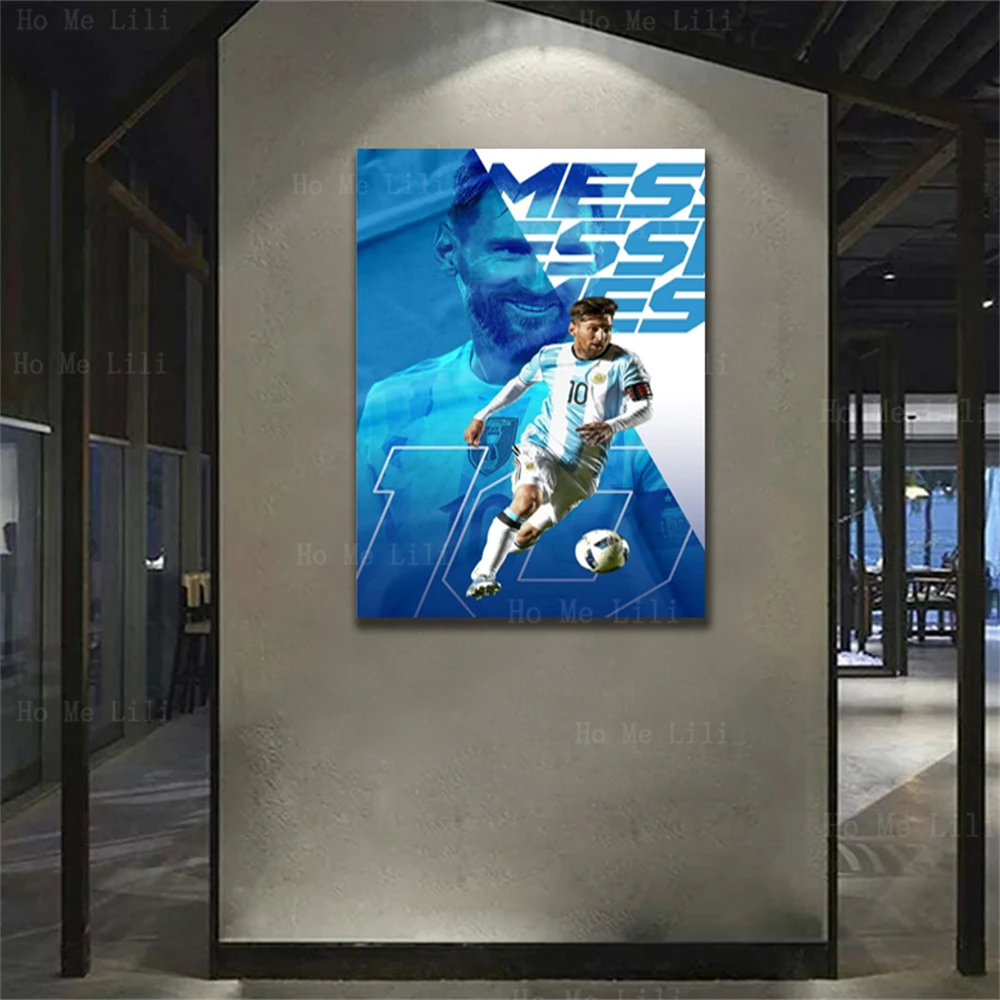 Famous Argentine Football Player Mes-Si Poster Design Soccer Exercise ​Aesthetics Canvas Wall Art Painting