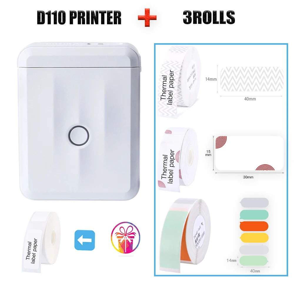 Compact and User-Friendly Thermal Label Printer D110 Niimbot Transfer Print Label Forms No Need Ink or Toner Portable & Mini New