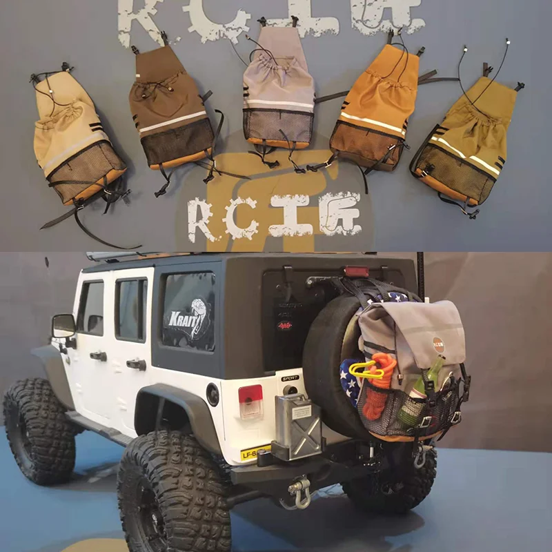 Kit de rueda de repuesto de réplica RC, Mini mochila de senderismo, piezas de estado de ánimo para 1/10 RC Crawler Car Traxxas TRX4 AXIAL SCX10