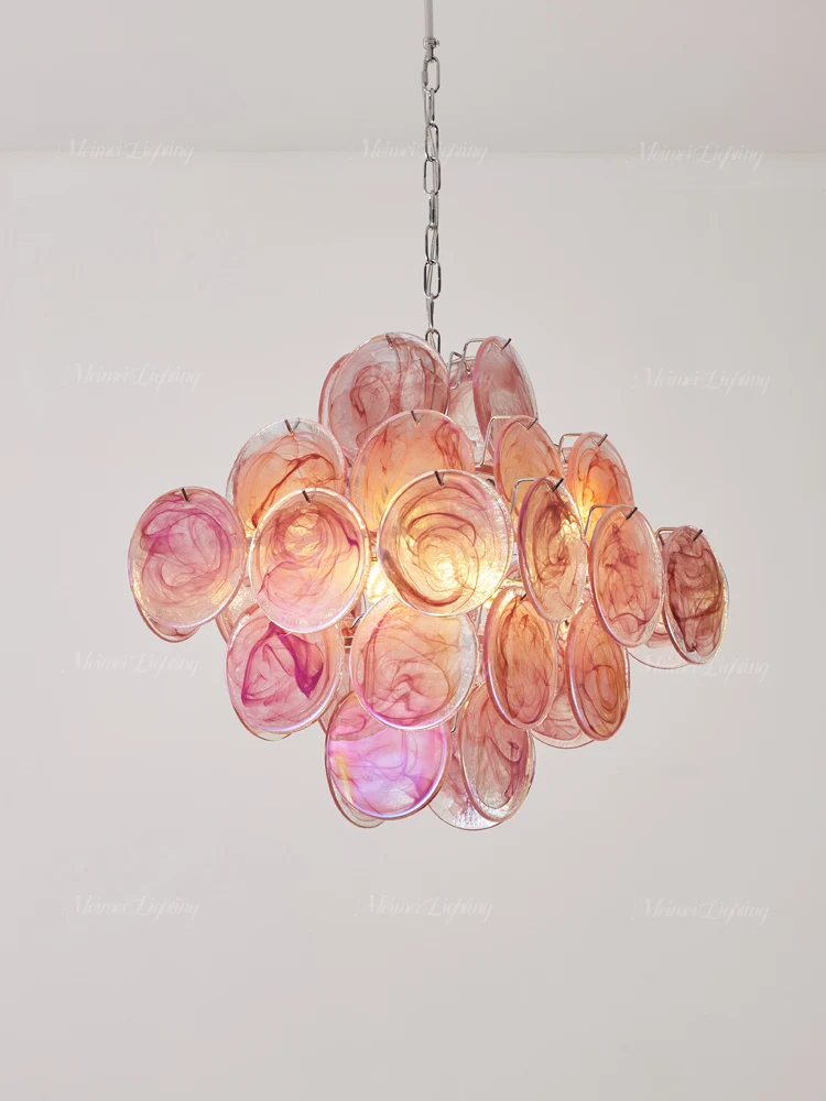 

Французская винтажная люстра для гостиной, муранский дизайнер, переливающееся стекло, роскошные светильники для столовой и спальни.