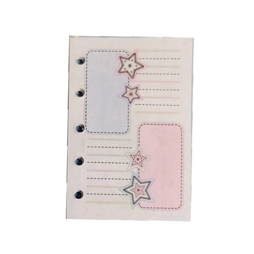 5 Hole M5 A8 Loose Leaf Refill Paper Star 60Sheets Inner Refill Spiral Binder Paper To Do List Indexing Cards