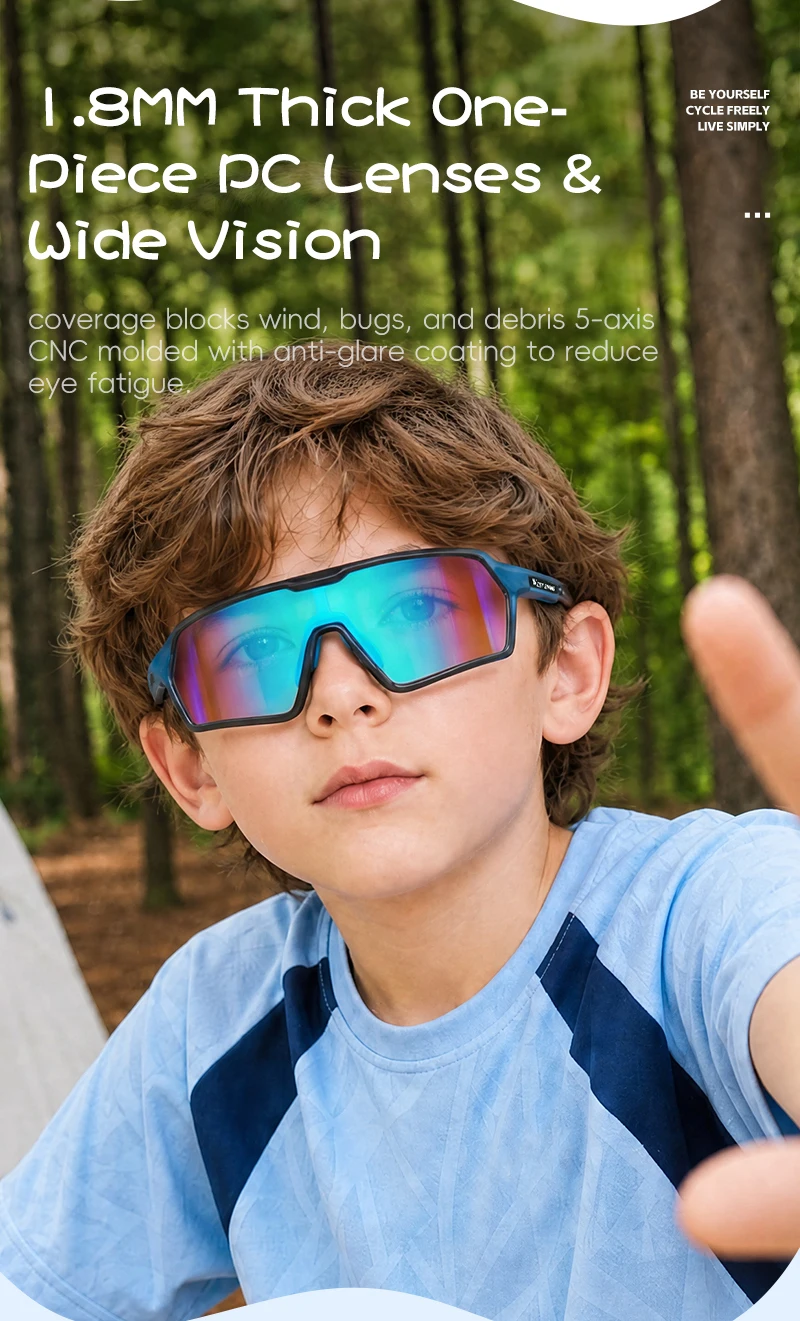 WEST BIKING Photochrome Fahrradbrille für Jungen und Mädchen, TR90 Sportsonnenbrille, UV400, mit flexiblem Rahmen und verstellbarem Nasenpolster – Detail 14