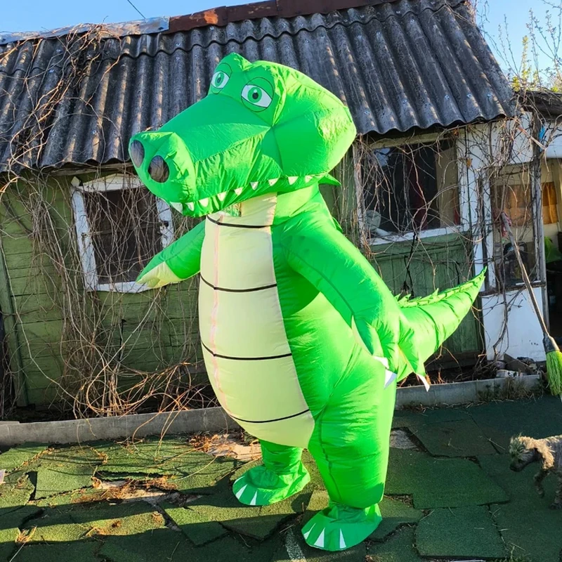 

Crocodile Inflatable Costume Adult Walking Crocodile Costume Halloween Role-playing Party, Cartoon Funny Inflatable Costume