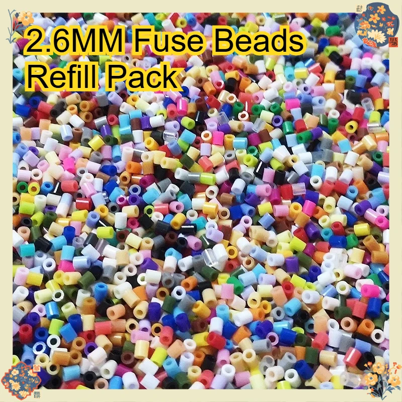 

2.6mm Mini Fuse Beads Refill Kit Compatible with Most Brands Cheap Melty Beads for Kids Handmade Gift