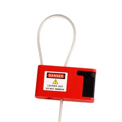 1Pcs Adjustable Cable Safety Lockout Plastic Coated Steel Shackle Padlock Tagout Industry energy isolation LOTO Device