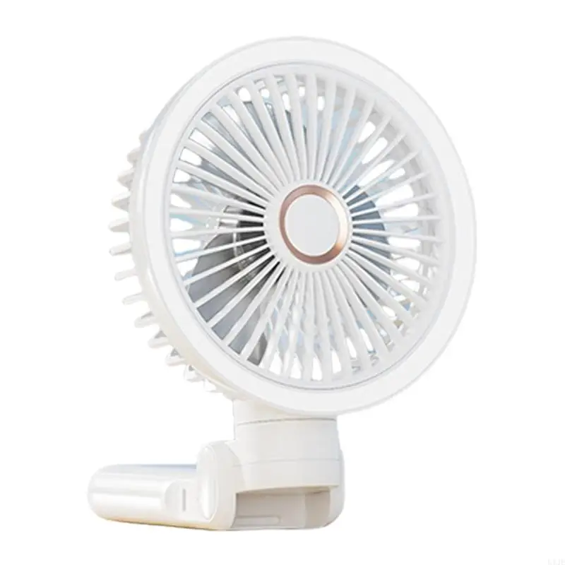 U1JE quạt clip sạc có thể gập lại với đèn LED Night Light USB chạy 3 tốc độ quạt làm mát yên tĩnh để sử dụng du lịch cắm trại