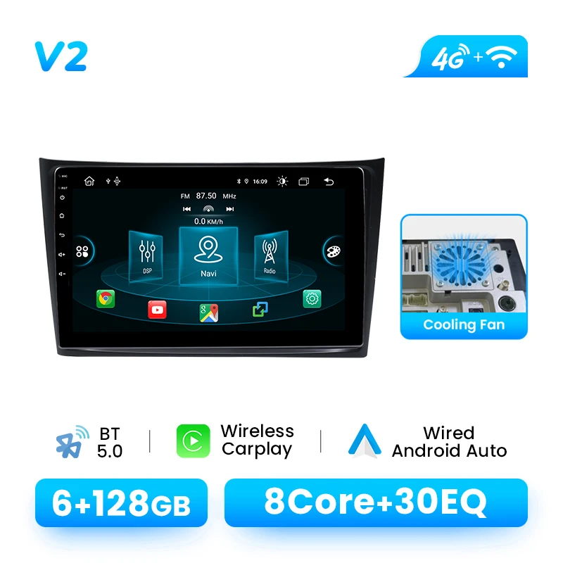 10 "Android 14 Draadloze Carplay Auto Multimedia Speler Voor Volvo XC90 2004 - 2013 Radio Stereo Multimedia Video GPS navigatie