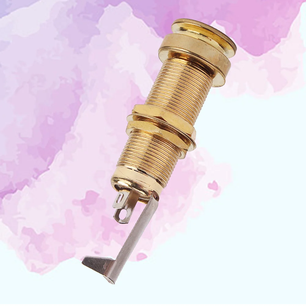 

1 4 Inch 6 35mm Gold Cylinder Endpin Jack Guitar Stereo Output Input Socket Replacement for Acoustic Electric Bass