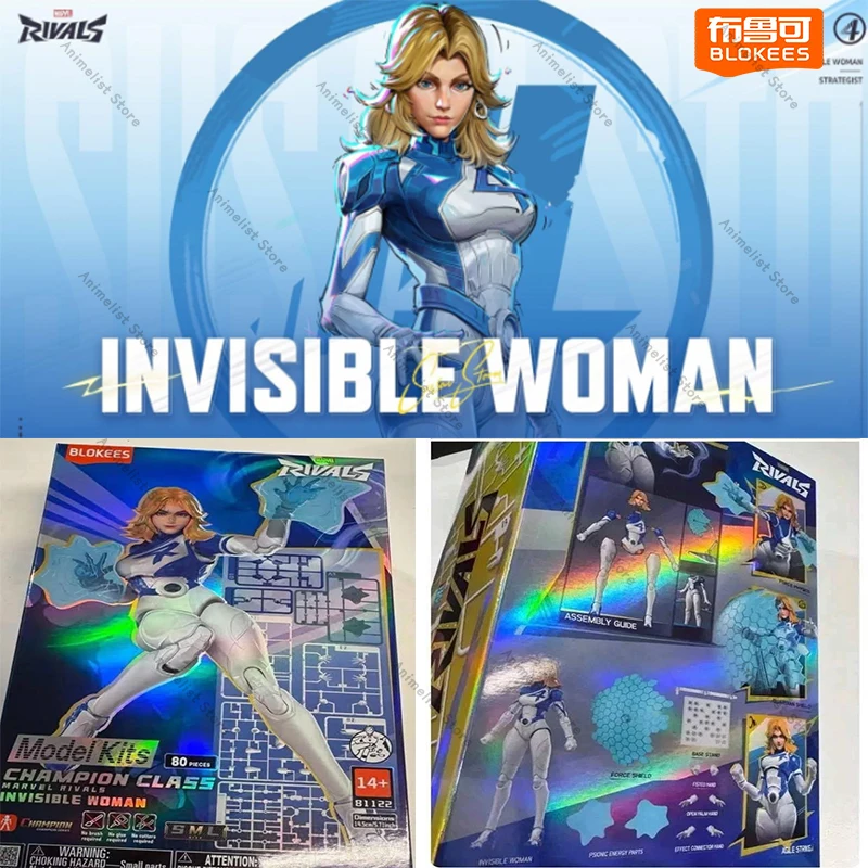

NEW Genuine Blokees Invisible Woman Assembly Model Kit Marvel Rivals Susan Storm Richards Action Figures Toy Collection Gifts
