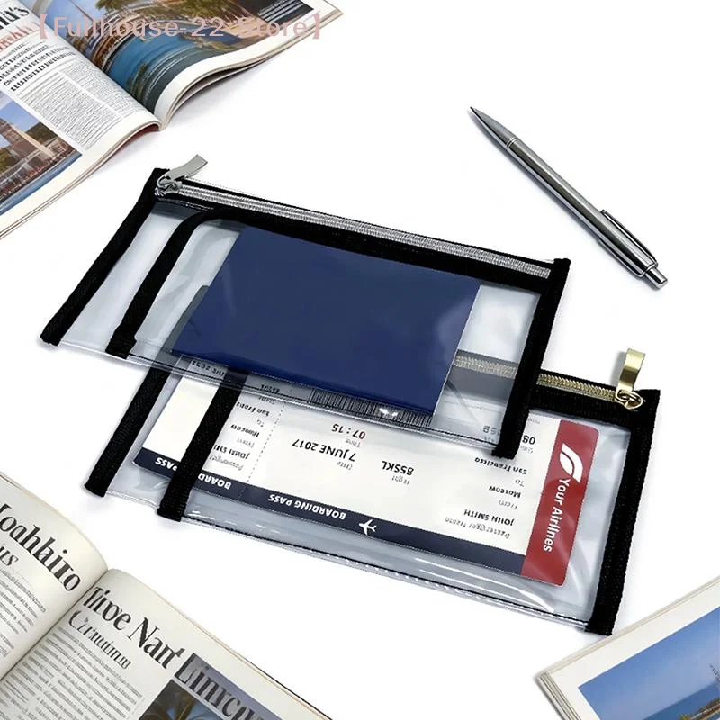 【MAX-22】1Pcs PVC Cosmetic Bag Transparent Waterproof Passport Holder Travel Portable Document Storage Bag