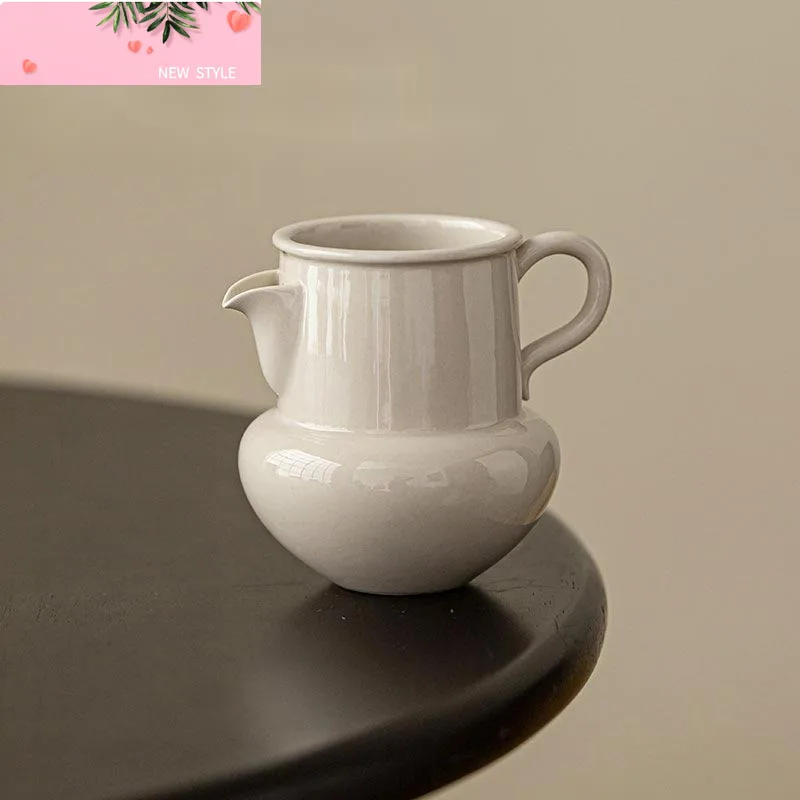 

160ml Retro Grass Wood Grey Anti Scalding Tea Pitcher with Handle Zen Fair Cup Cha Hai Justice Cup Coffee Mug Drinkware Supplies