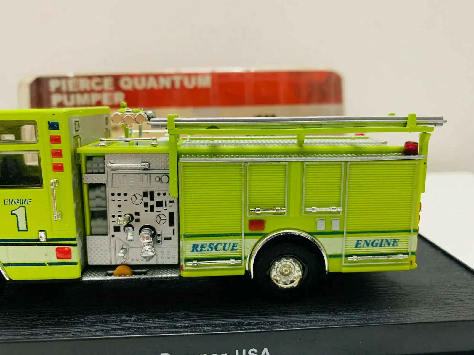 AMER 1997 Pierce Quantum Pumper USA Green 1/64 Scale Model Truck New in Box