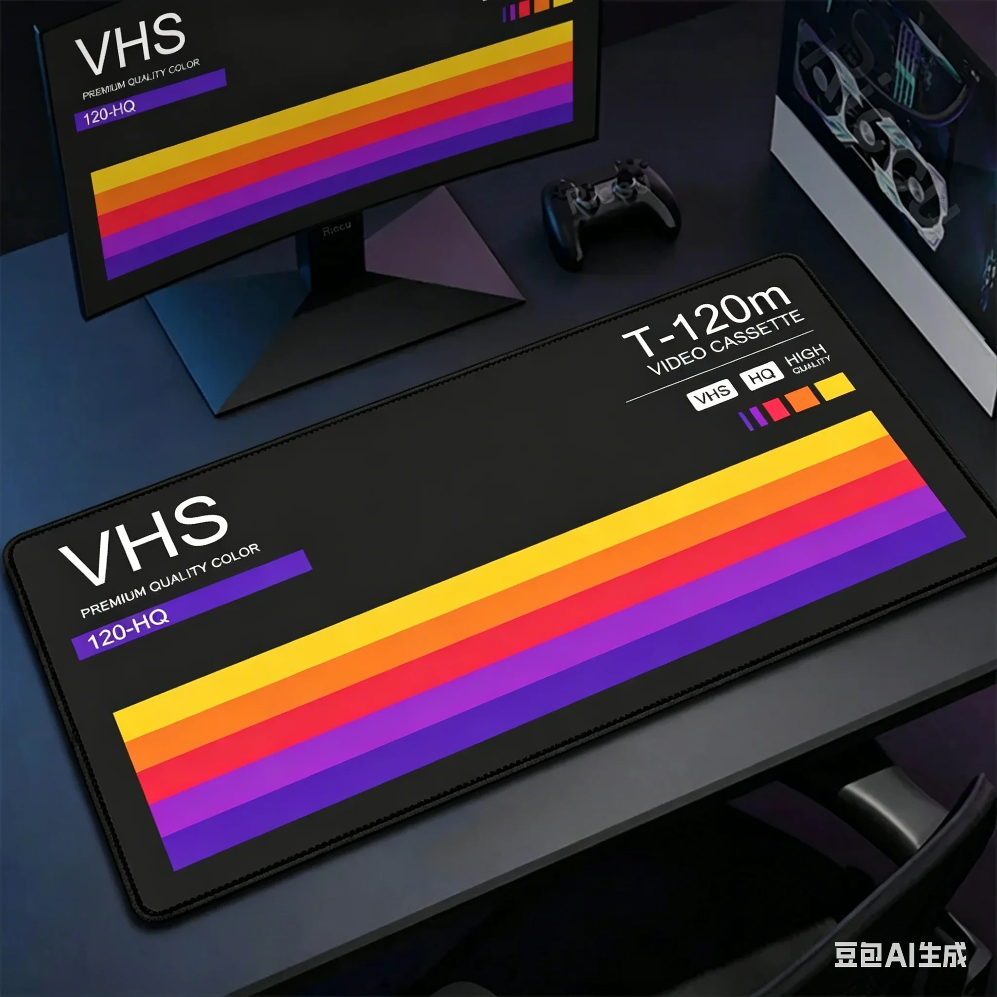 Retro VHS Style Mouse Pad Xxl Computer Large Size Mousepad Non-slip Gamer Keyboard Mausepad 90x40cm Art Design HD Deskmat Carpet image 4