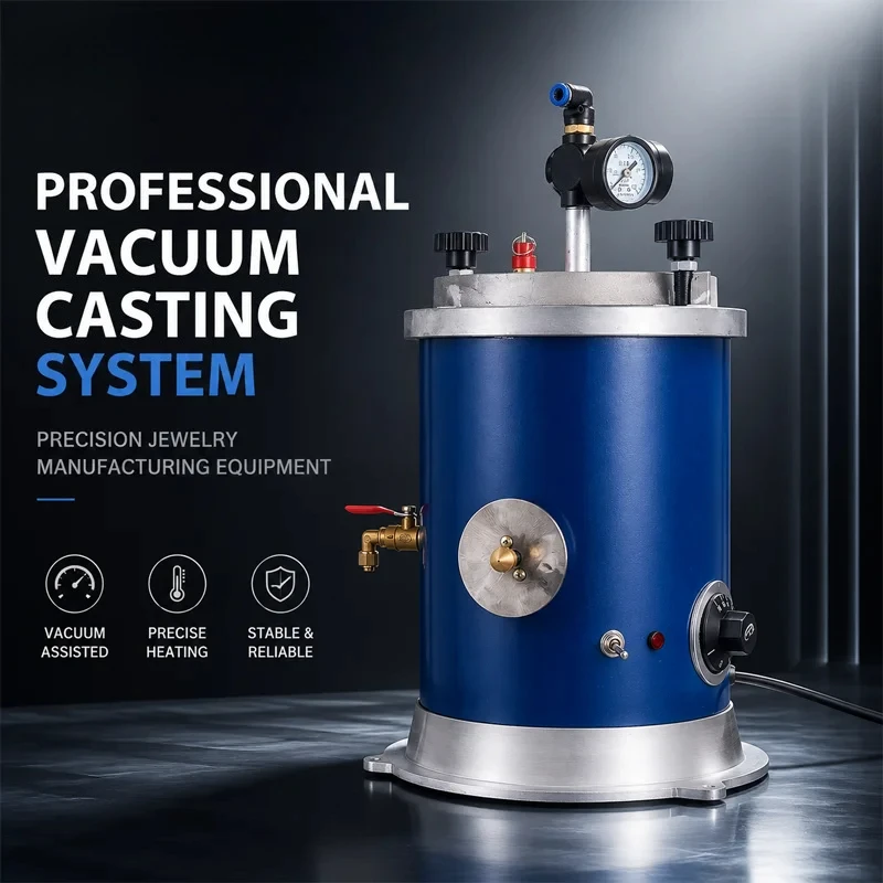 1500W Vacuum Casting Machine 1150C Digital Jewelry Melting Furnace Pressure Control System for Gold Silver Metal Crafting