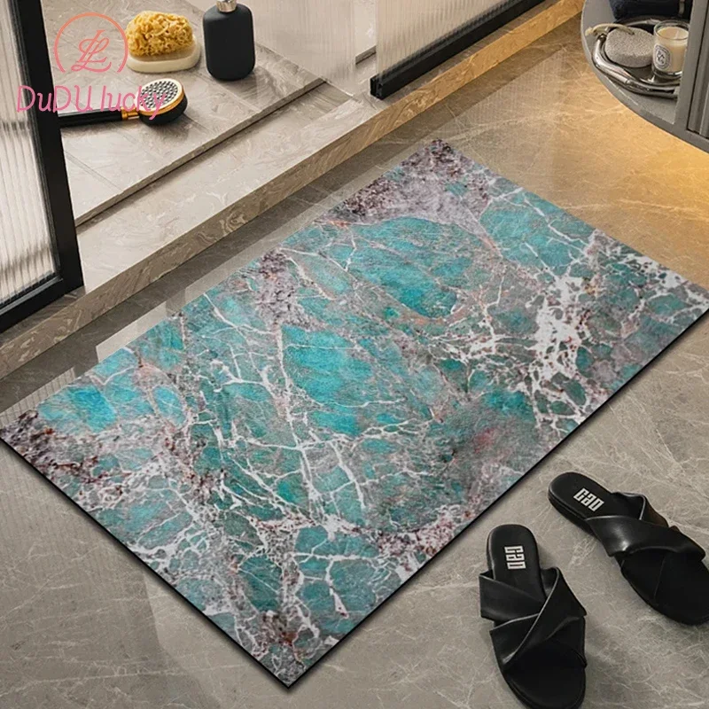 Bathroom carpet Light luxury marble grain non-slip floor mat absorbent quick-drying floor mat multi-scene applicable