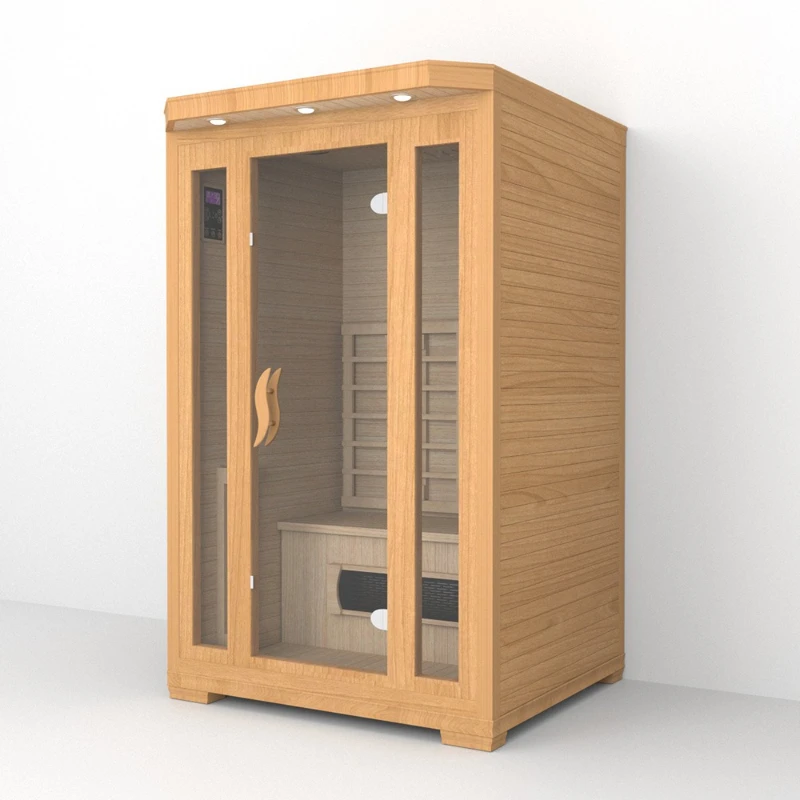 

Traditional red cedar far infrared sauna 2 people dry steam room indoor