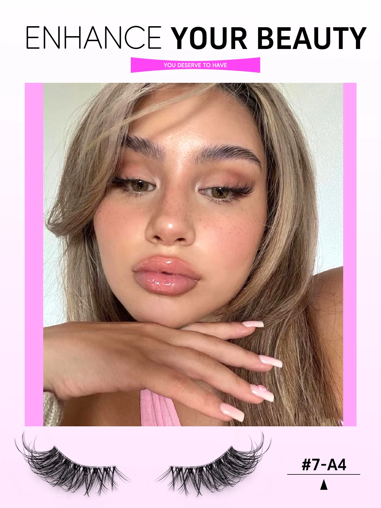 Lasvirey Flauschige halbe Wimpern, natürliche Katzenaugen-Wimpern, weich, dünn, klarer Stiel, natürlicher Look, 3D-Faux-Nerzwimpern-Make-up