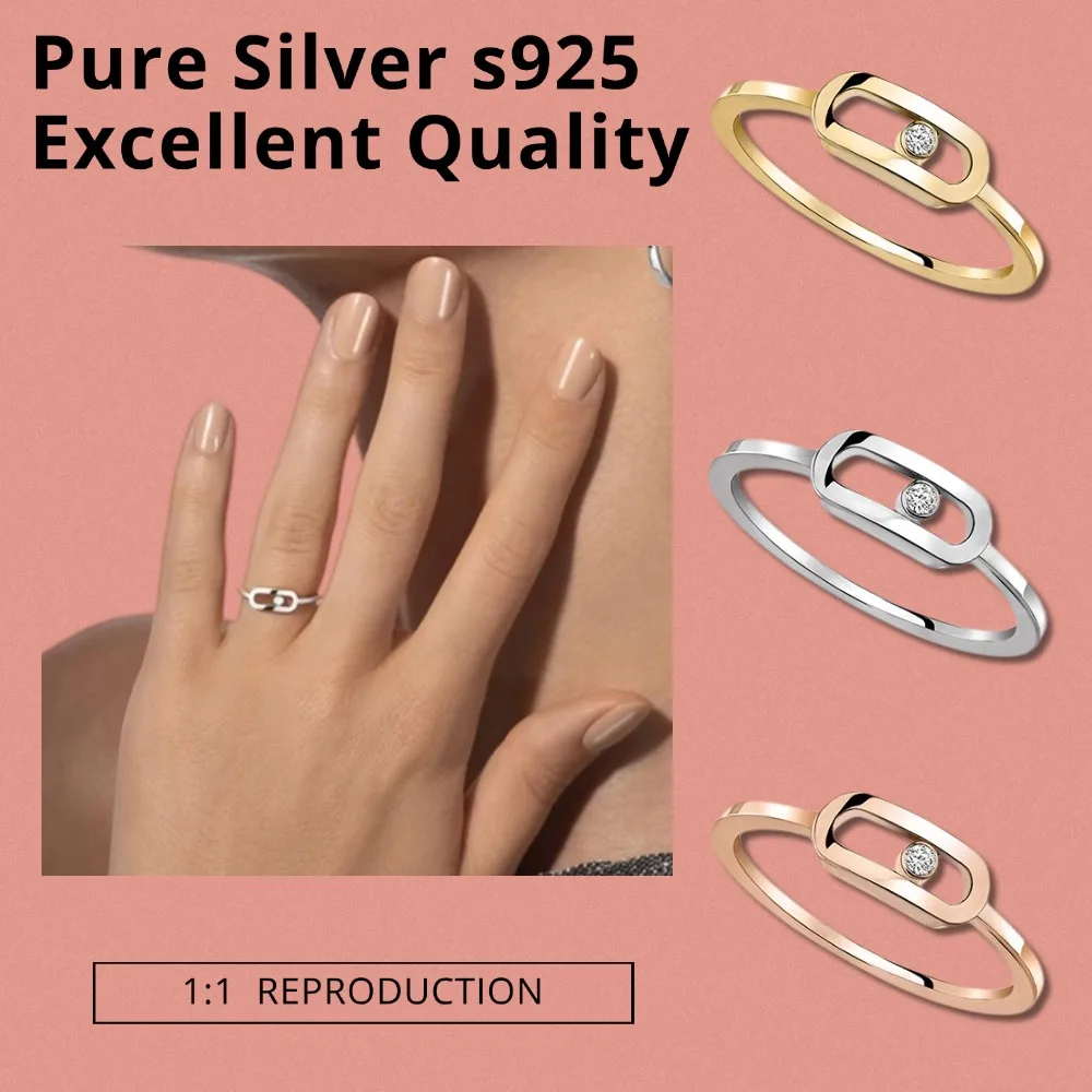 Unique original Move UNO Diamond Ring Sterling Silver 925 Ring Luxury Brand Trend Jewelry Accessories for Women Wedding Jewelry