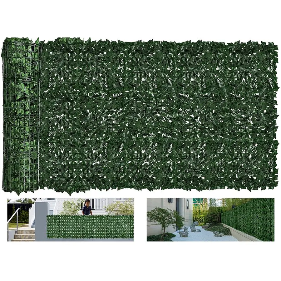 

Раздвижная искусственная зеленая изгородь Ivy Privacy Fence Screen для улицы, рулонная, имитация живой изгороди, для патио, из зеленого пластика, с листьями, растениями и травой