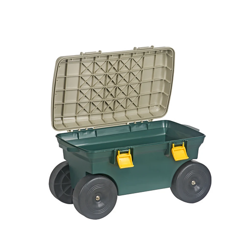China Factory Durable Waterproof Multi-Functional Plastic Box Trolley Cart For Storage Gardening Supplies/ Garden Tool Box
