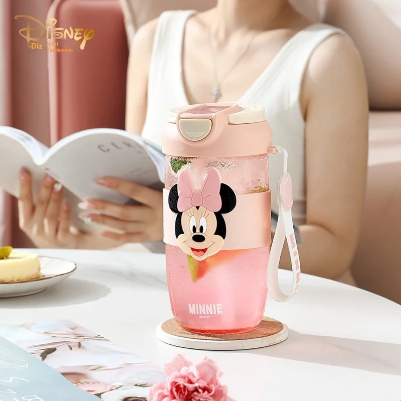 

Disney Cartoon Glass Cup For Women With High Appearance, Portable And Portable Straw Cup, 2024 Coffee Cup, Portable Water Cup