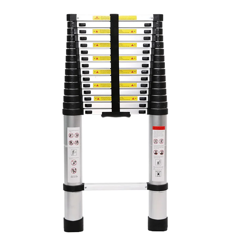 4.59-12.47FT Aluminum Telescoping Ladder Folding Portable Loft Extension Ladder Capacity Max Load 150kg/330lb Light-Weight