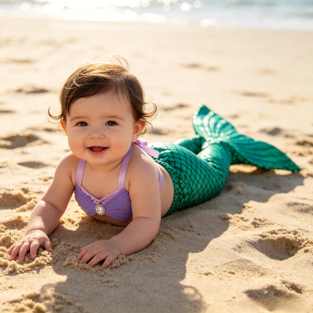 Newborn Mermaid Photography Baby Summer Swimsuit Photo Prop Cute Style Shooting Outfit Studio Posing Photoshoot Dress Accessory