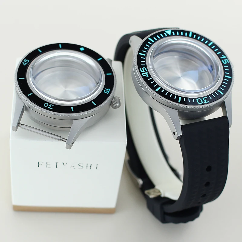 

Vintage 40mm Watch Case Sapphire Crystal For 50-FATHOS Seiko NH35 NH36 NH38/34 4R36 Movement 28.5mm Dial C3 Ceramic Insert Bezel