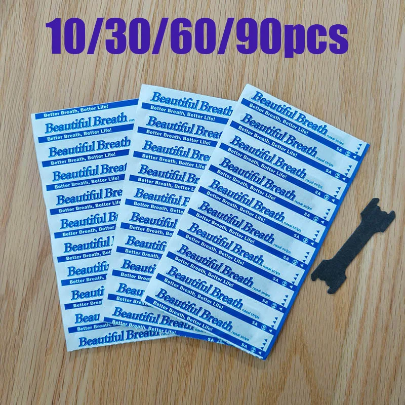 90/60/30/10Pcs Anti Snoring Black Nasal Strips Extra Strength Help Good Breathing Reduce Snore Nose Patches for Better Sleeping