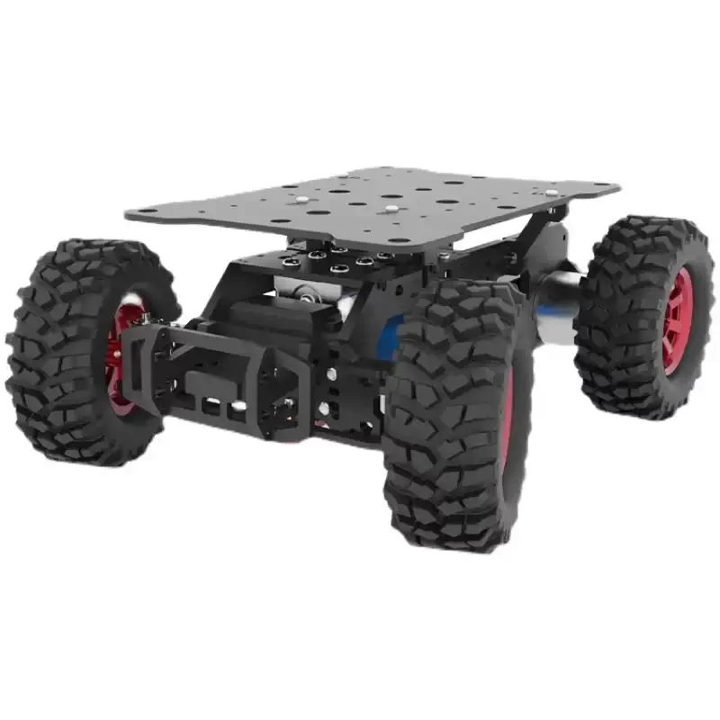 4WD Ackerman Robot Car Chassis with Encoder Motor Front Wheel Servo MG996 Steering Chassis Programmable Robot DIY Kit RC Tank