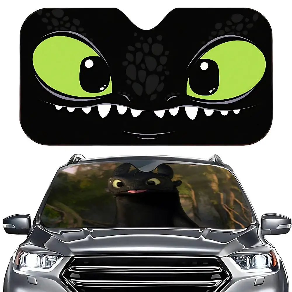 

Cartoon Cute EYE Toothless Car SunShade Car Sunshade Covers Cover Universal Windscreen Folding Visor