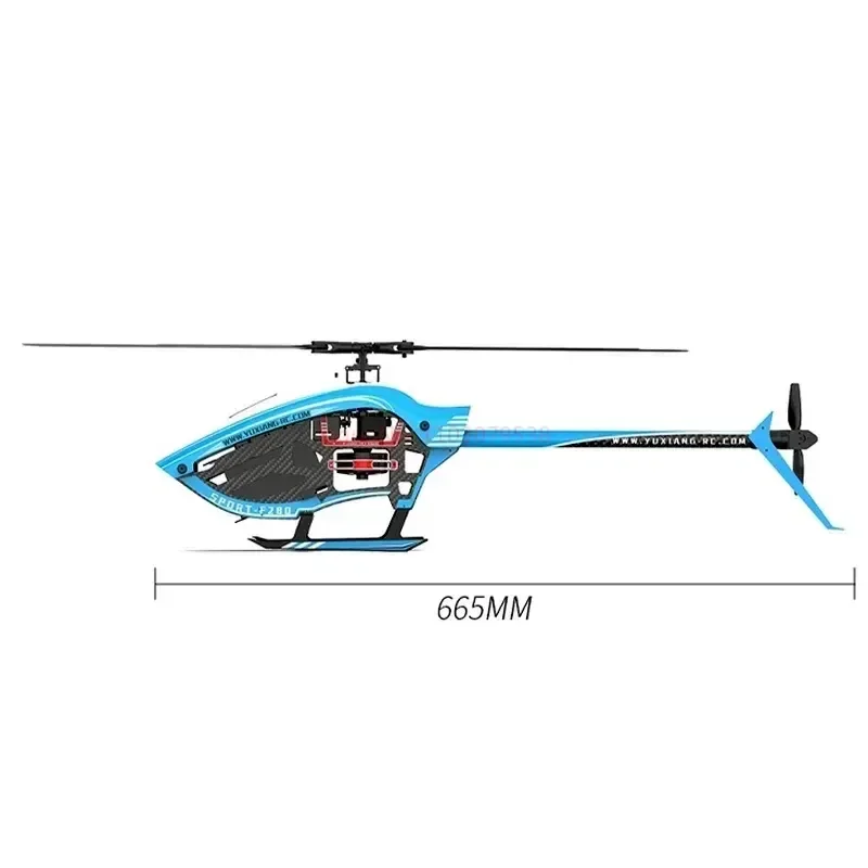 Yxznrc F280 helikopter zdalnego sterowania 3d Stunt Reverse Rc sześciokanałowy bezszczotkowy silnik 2.4g bezpośredni napęd Model helikoptera zabawka