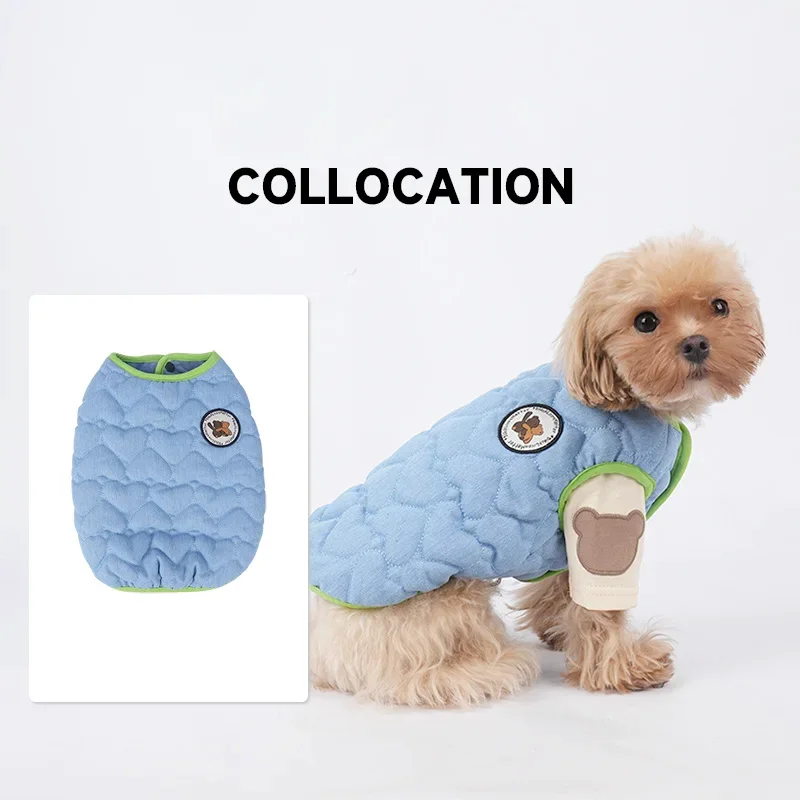 Cute Winter Warm Bear Dog Clothes Two Leg Robe Bear Patch Puppy Clothing Versatile Bottom Shirt Compared to Schnauzer T-Skirt