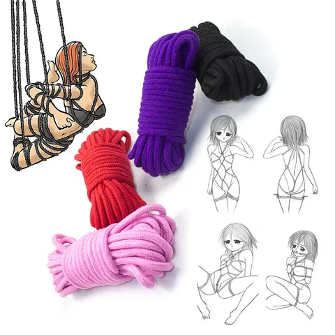 Bdsm Fetish Adult Products Women Sm Body Bondage Sex Swing Couples Cotton Rope Binding Erotic Set Wrist And Ankle Cuff Sex Toys