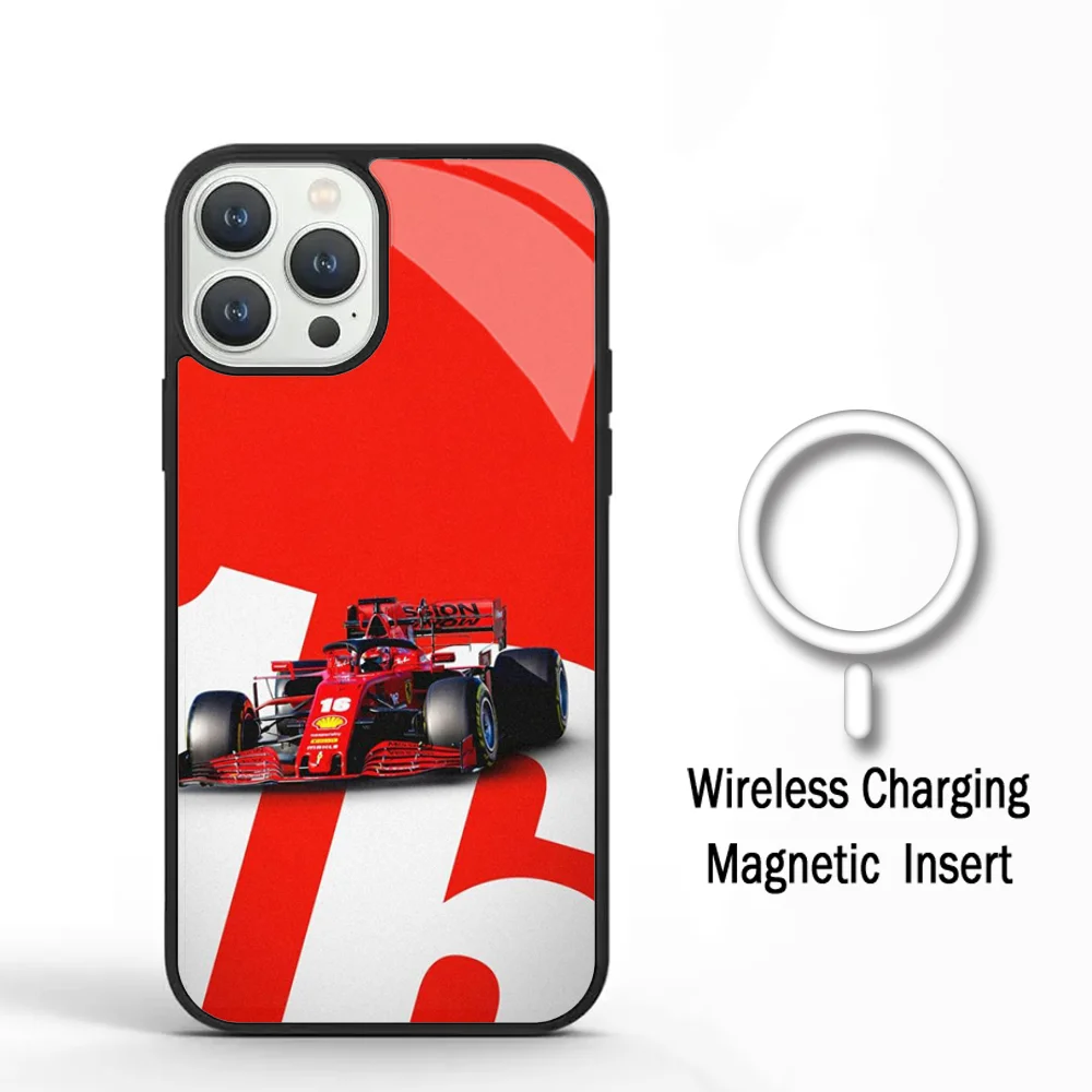 Formula 1 F1 C- Charles Leclerc Funda Phone Case For IPhone 11 12 13 14 15 Plus Pro Max MirrorFor Magsafe Wireless Charging