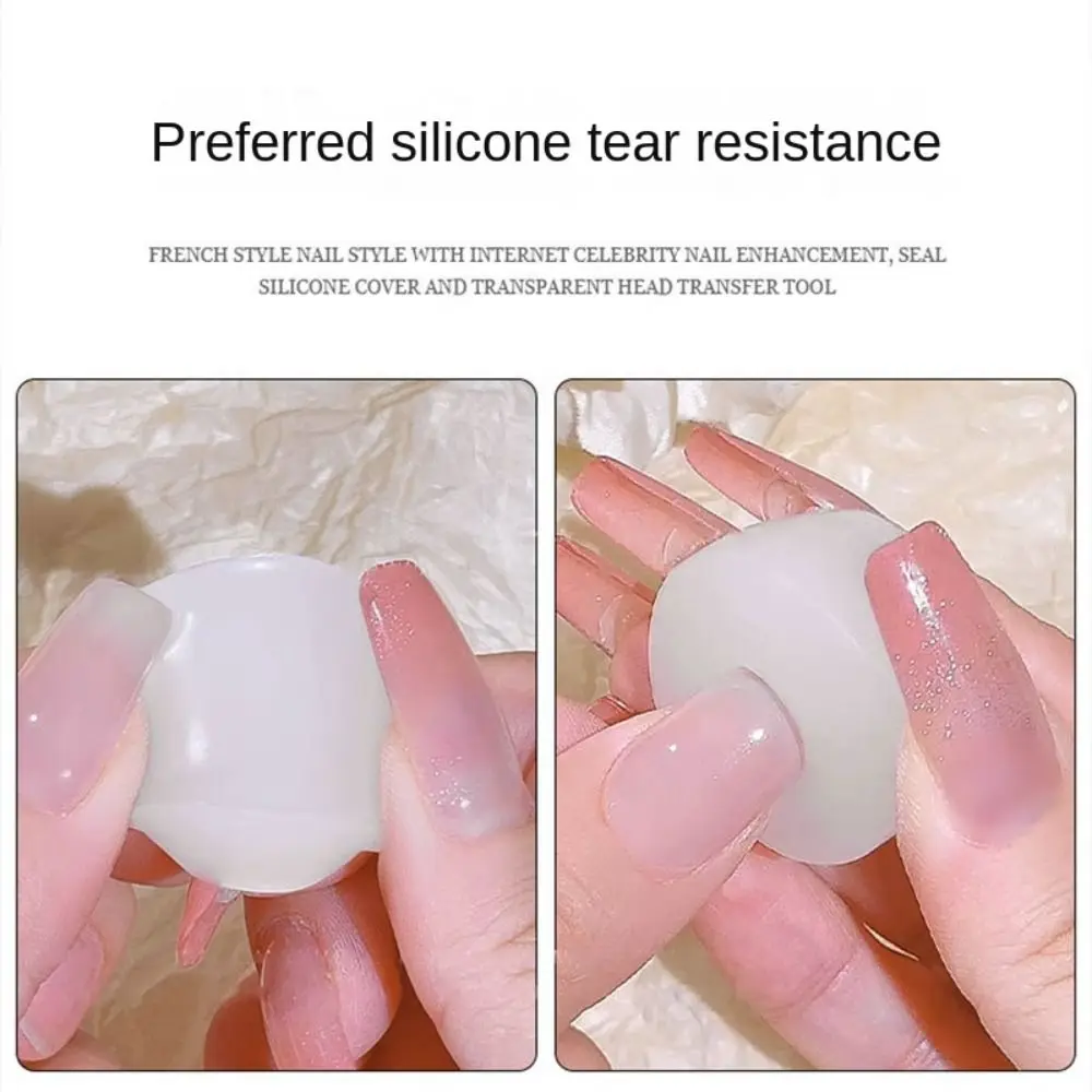 Impresora de silicona transparente con raspador, estampador profesional para manicura francesa, accesorios para uñas, 1 unidad