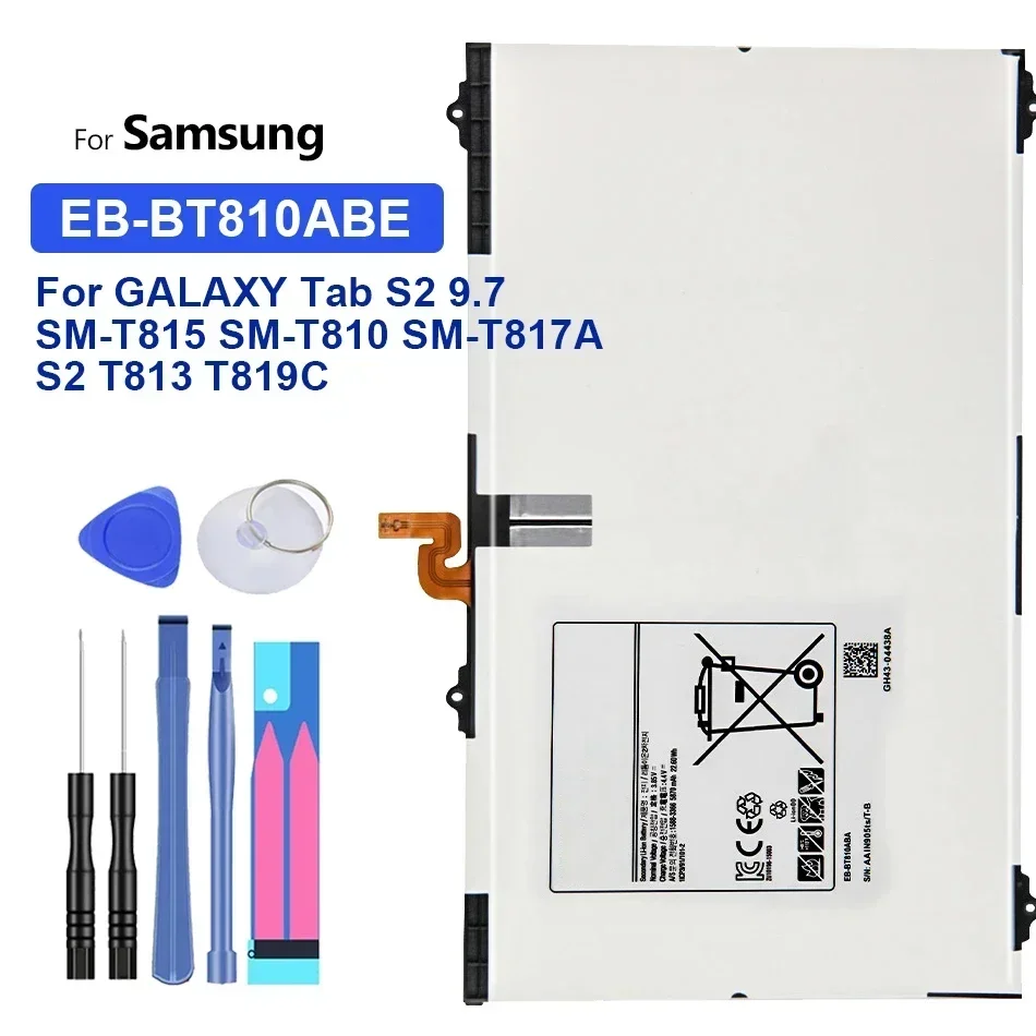 

Tablet Battery EB-BT810ABE EB-BT810ABA for Samsung GALAXY Tab S2 9.7 SM-T815C SM-T810 SM-T817A SM-T813 SM-T819C 5870mAh