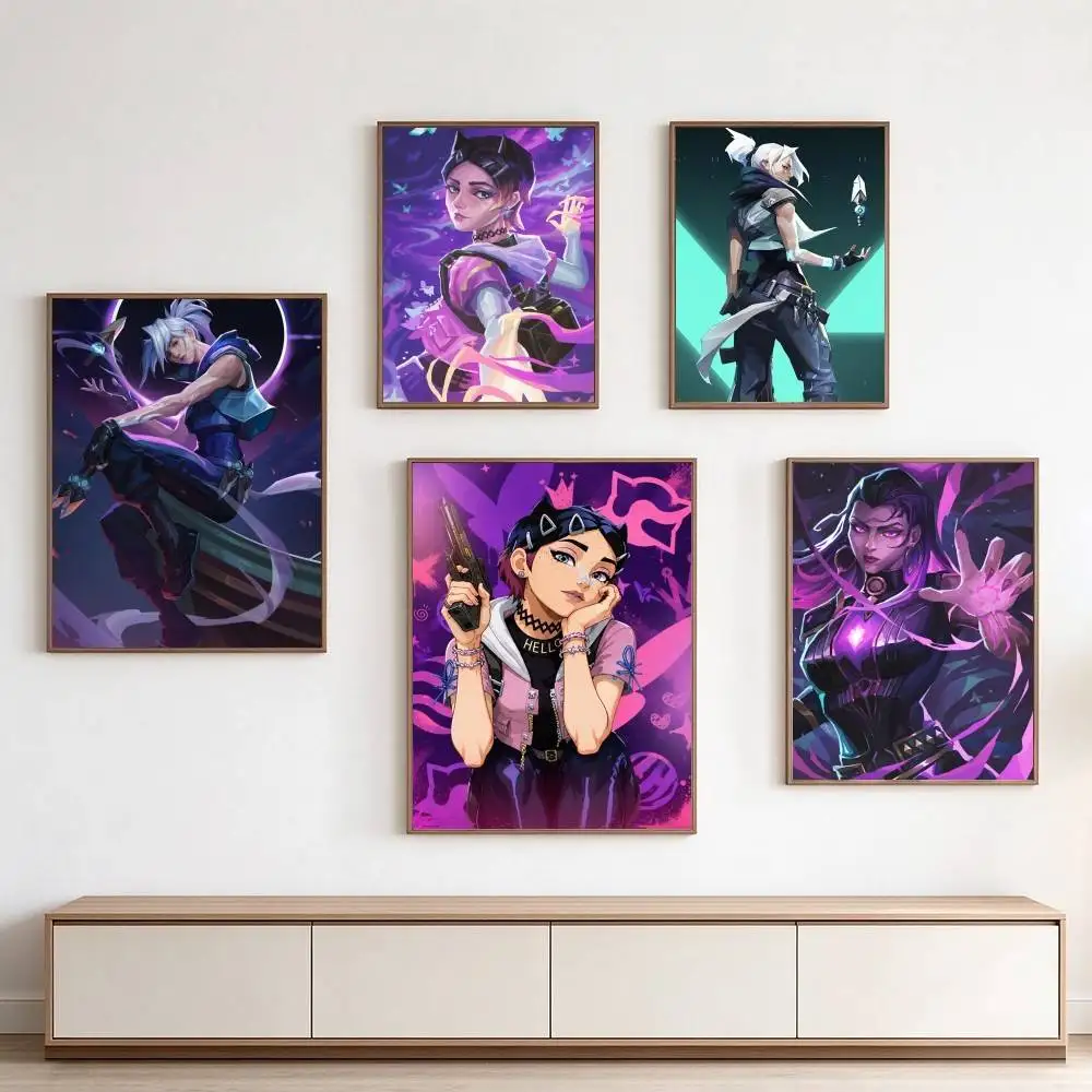 VALORANT S-Shooting Game  Poster Waterproof Wall Art Sticker For Bar Living Room Vintage Decor High Quality Print Gift