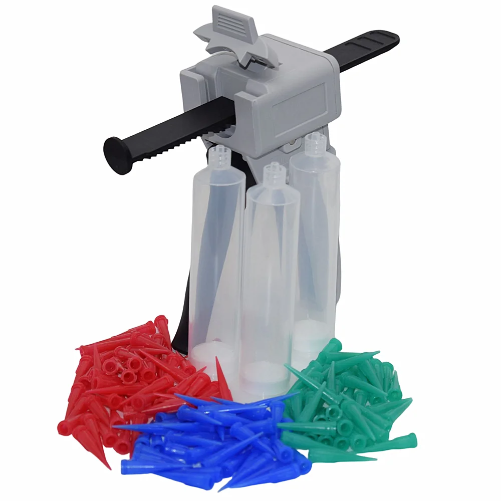 30ml strumento per pistola per colla adesivo UV pistola per calafataggio manuale 30cc Dispenser per colla siringa barile punte di erogazione affusolate 18G 22G 25G ago