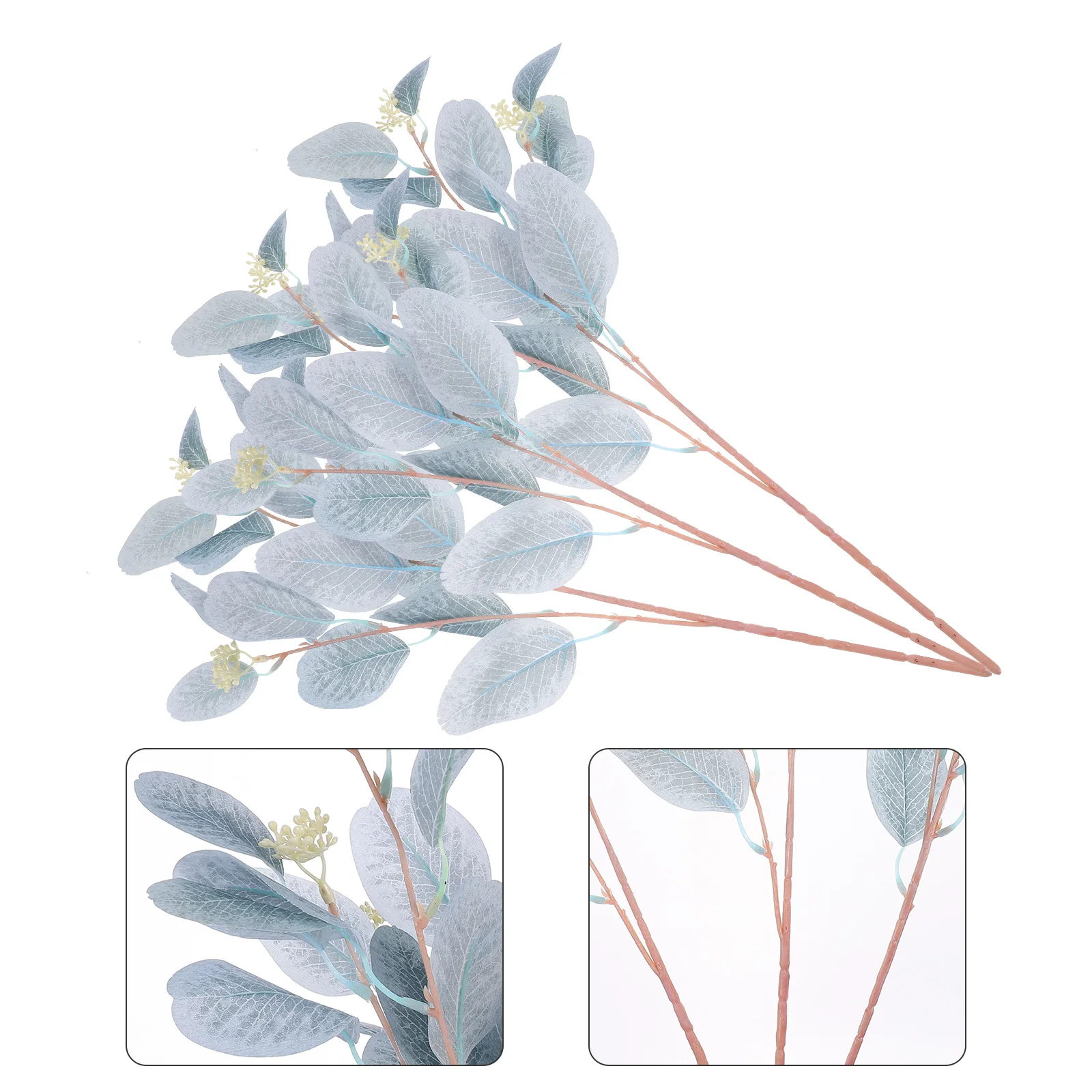 

3 Pcs Eucalyptus Plants Vivid Colors Safe Faux Eucalyptus Decor Silk Flower Potted Fake Leaves Foliage Home Garden