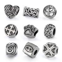 Skyrim Stainless Steel Vintage Charms Antique Paw Heart Cross Tree of Life Evil Eye Pendant for Necklace Bracelet Jewelry Making