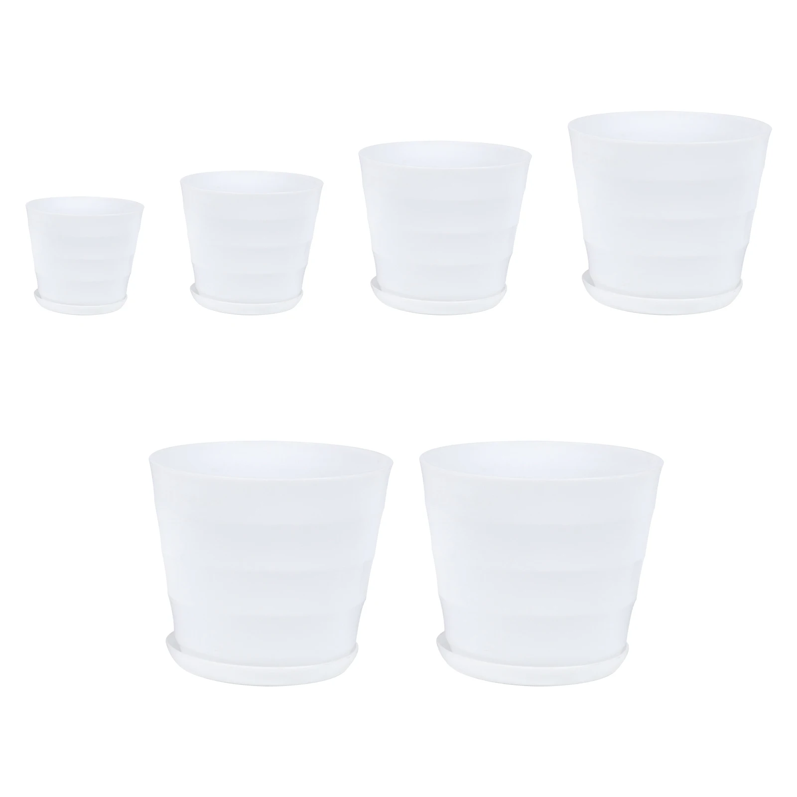 

6 Sets Green Succulent Flower Pot Plastic Pots Tray Indoor Gardening Container Balcony Office Planter Breathing Design