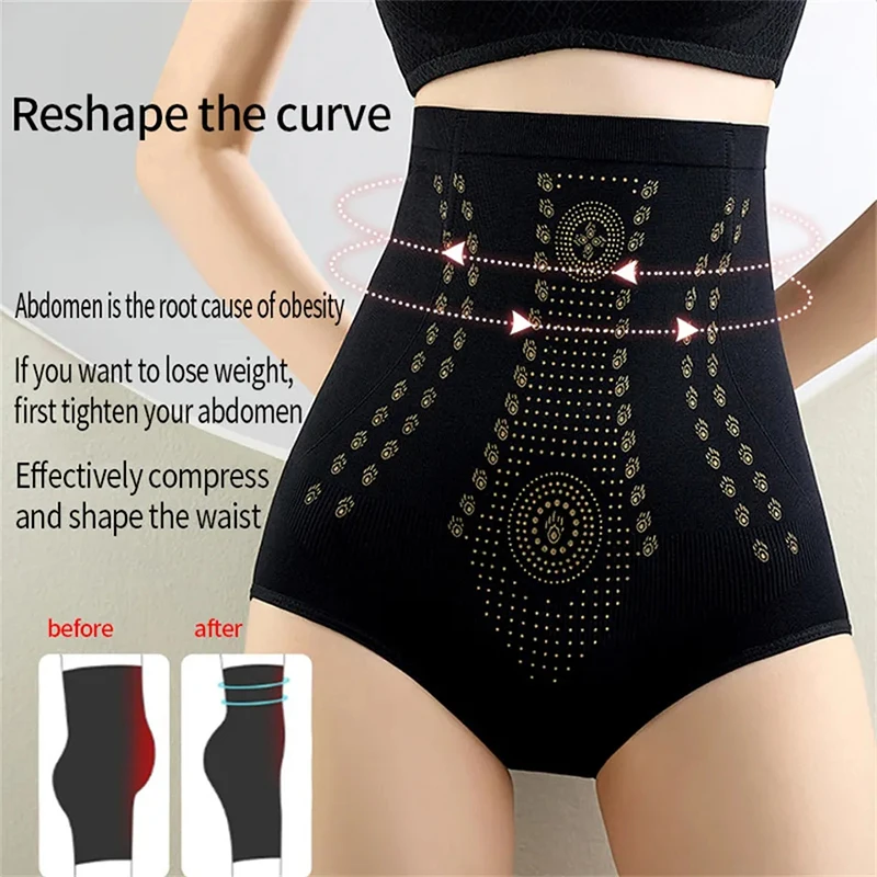 Women High Waist Seamless Tummy Control Panties Flat Belly Body Shaper Postpartum Slimming Shapewear Underwear Briefs