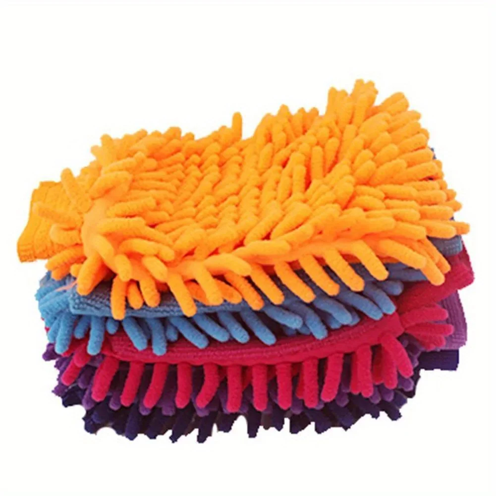 4pcs Car Wash Gloves Chenille Coral Fleece Gloves Washing Wiper Car Cleaning Towel Auto Dust Washer Mitt Car Cleaning view 5