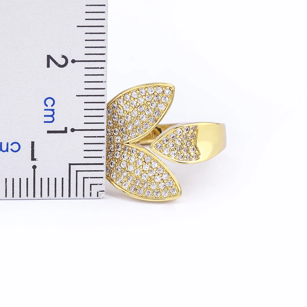 Nidin New Creative Sweet Fish Tail Crystal Zircon Open Adjustable Ring Women Fashion Jewelry Wedding Band Personality Gift