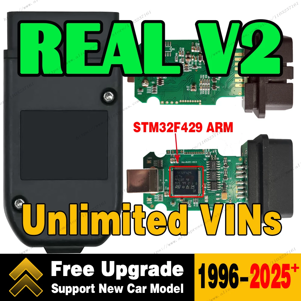 Новый 2023+ Real V2 VagCom диагностический инструмент обновление онлайн неограниченное количество VINS Vag Com HEX USB-интерфейс V25.3 функция кодирования